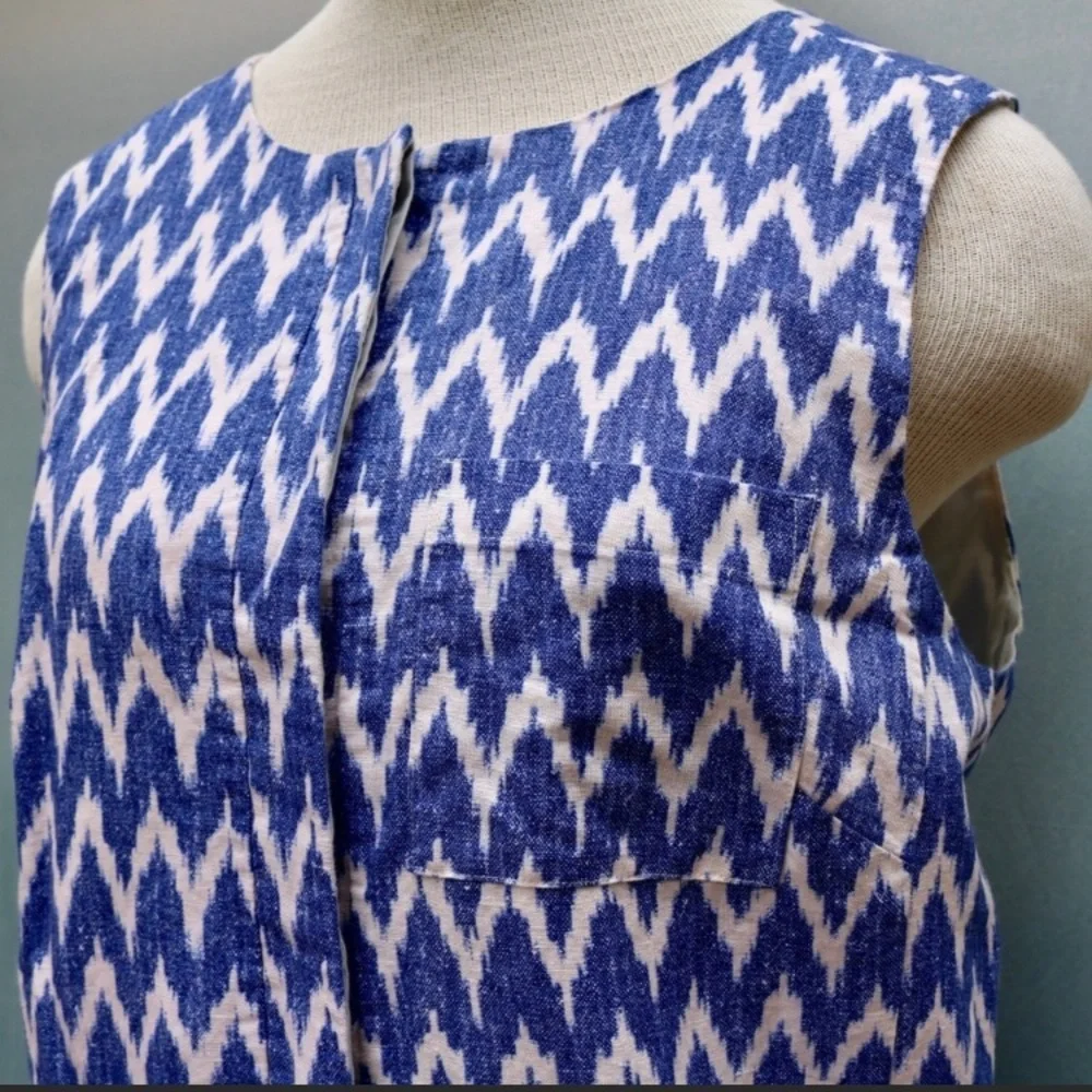 J. Crew Blue & White‎ Ikat Romper Size 2